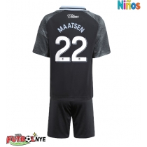 Camiseta Aston Villa Ian Maatsen #22 Visitante Equipación para niños 2025-26 manga corta (+ pantalones cortos)